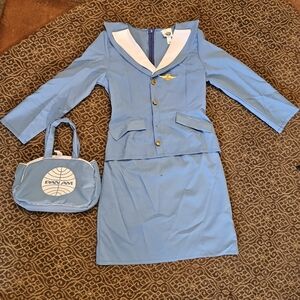 Pan Am Flight Attendant costume with matching bag